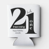 21e verjaardag Elegante Typografie Verjaardagsfees Blikjeskoeler (Achterkant)