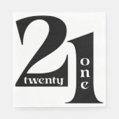 21e verjaardag Elegante Typografie Verjaardagsfees Servet (Voorkant)