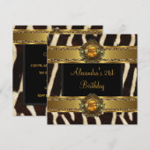 21e verjaardag Exotic Wild Black Gold Kaart (Voorkant / Achterkant)