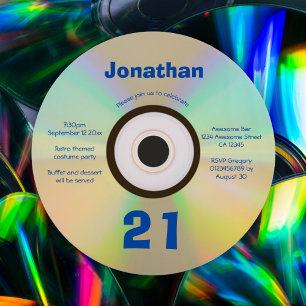 21e verjaardag Faux CD Retro 90s muziek Kaart