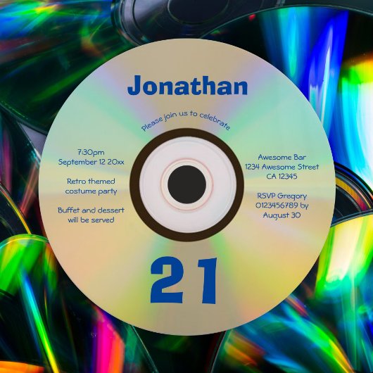 21e verjaardag Faux CD Retro 90s muziek Kaart