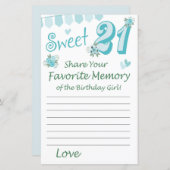 21e verjaardag Favoriete herinnering van het meisj (Voorkant / Achterkant)