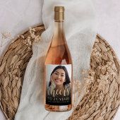 21e verjaardag feest foto juichen wijn etiket