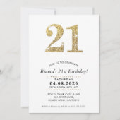 21E VERJAARDAG FEEST INVITE moderne gouden glitter Kaart (Voorkant)