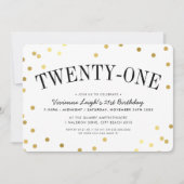 21e VERJAARDAG FEEST stijlvolle gouden confetti sp Kaart (Voorkant)