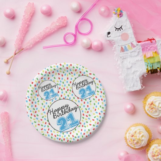 21e verjaardag Festive Colorful Paper Bord (Feest)