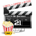 21e verjaardag filmpartij staand fotobeeldje<br><div class="desc">21e verjaardag t-shirts en geschenken voor een film met de titel 21e verjaardag. 21e verjaardagsfilm t-shirts,  feestvieren,  kaarten,  stempels en 21e filmverjaardagsversieringen,  compleet met filmklepplank,  popcorn en film.</div>