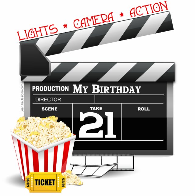 21e verjaardag filmpartij staand fotobeeldje  (Voorkant)