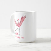 21e Verjaardag Flocking Fire Flamingo Koffiemok (Voorkant links)