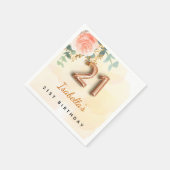 21e verjaardag florale roos goud eucalyptusmonogra servet (Hoek)