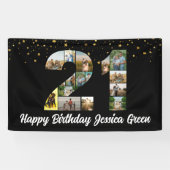 21e verjaardag Foto Collage jubileum evenement Spandoek (Horizontaal)