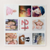 21e verjaardag foto collage meisje wit legpuzzel (Horizontaal)