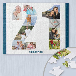 21e Verjaardag Foto Collage Nummer 21 Aandenken Legpuzzel