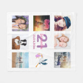 21e verjaardag foto collage wit fleece deken (Voorkant (Horizontaal))