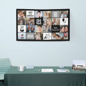 21e Verjaardag Foto Collage Zwart Wit Spandoek (Beurs)