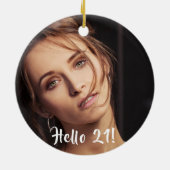 21e verjaardag foto hallo 21 keramisch ornament (Achterkant)