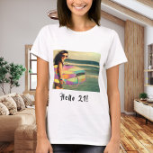 21e verjaardag foto hallo 21 meisje haar t-shirt