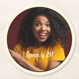 21e verjaardag foto Lijst Onderzetter