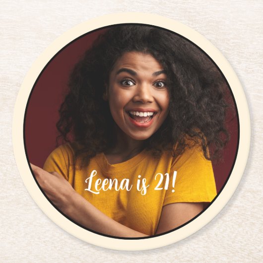 21e verjaardag foto Lijst Onderzetter (Voorkant)