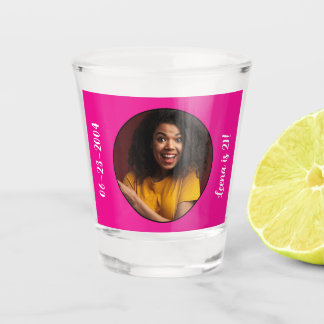21e verjaardag foto Lijst Shot Glas