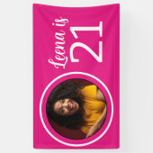 21e verjaardag foto Lijst Spandoek (Verticaal)