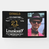 21e verjaardag foto sjabloon Legendary Spandoek (Horizontaal)
