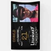 21e verjaardag foto sjabloon Legendary Spandoek (Verticaal)