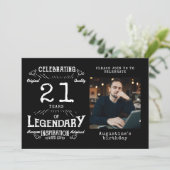 21e verjaardag foto template Legend Black Kaart (Staand voorkant)