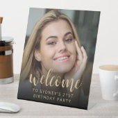 21e verjaardag foto welkom reclamebord met voetstuk (Insitu)