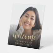 21e verjaardag foto welkom reclamebord met voetstuk (Voorkant)