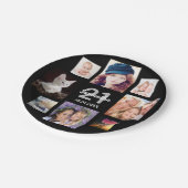 21e verjaardag fotocollage vrouw zwart papieren bordje (Gekanteld)