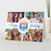 21e verjaardag fotokaart kaart (Voorkant)