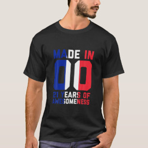 21e verjaardag Frankrijk geeft Mannen 21 jaar oude T-shirt