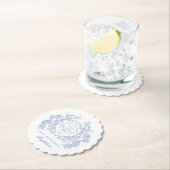 21e Verjaardag Frans Blauw Bloemkam Custom Kartonnen Onderzetters (Insitu)