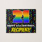 21e verjaardag — Fun, kleurrijk Star Field Pattern Legpuzzel (Horizontaal)