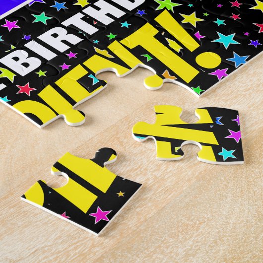 21e verjaardag — Fun, kleurrijk Star Field Pattern Legpuzzel (Zijkant)