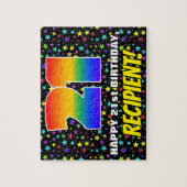 21e verjaardag — Fun, kleurrijk Star Field Pattern Legpuzzel (Verticaal)