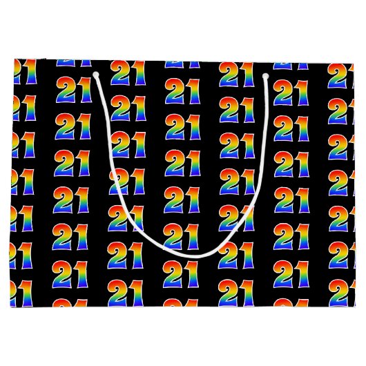 21e verjaardag: Fun Rainbow Event Nummer 21 Patroo Groot Cadeauzakje (Achterkant)