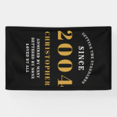 21e Verjaardag Geboren 2004 Naam Toevoegen Zwart G Spandoek (Horizontaal)