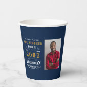 21e verjaardag Geboren in 2002 Fotosjabloon Legend Papieren Bekers (Voorkant)