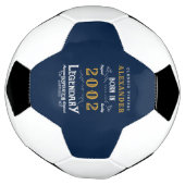 21e verjaardag Geboren in 2002 Monogram naam Legen Voetbal (Gedraaid)