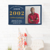 21e verjaardag Geboren in 2002 Naam Blauwe goudfot Spandoek (Insitu)