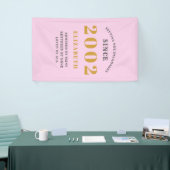 21e verjaardag Geboren in 2002 Naam Roze grijs toe Spandoek (Beurs)