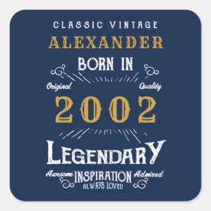 21e verjaardag, geboren in 2002 Naam toevoegen Leg Vierkante Sticker