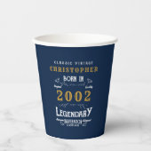 21e verjaardag Geboren in 2002 Naam toevoegen Lege Papieren Bekers (Voorkant)