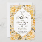 21e verjaardag Gele Bloemen Party Kaart (Voorkant)