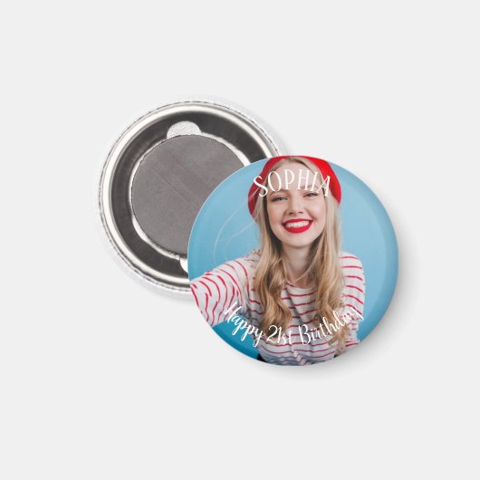 21e verjaardag gepersonaliseerd magneet (Voorkant / Achterkant)