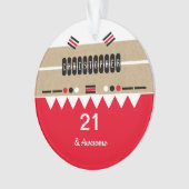 21e verjaardag geweldige rood en wit ornament (voorkant)