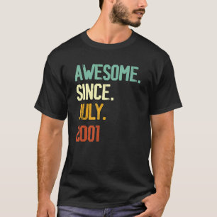 21e verjaardag Geweldige sinds juli 2001 21 jaar o T-shirt