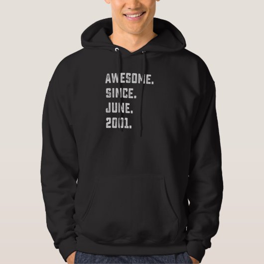 21e verjaardag Geweldige sinds juni 2001 21 jaar o Hoodie (Voorkant)